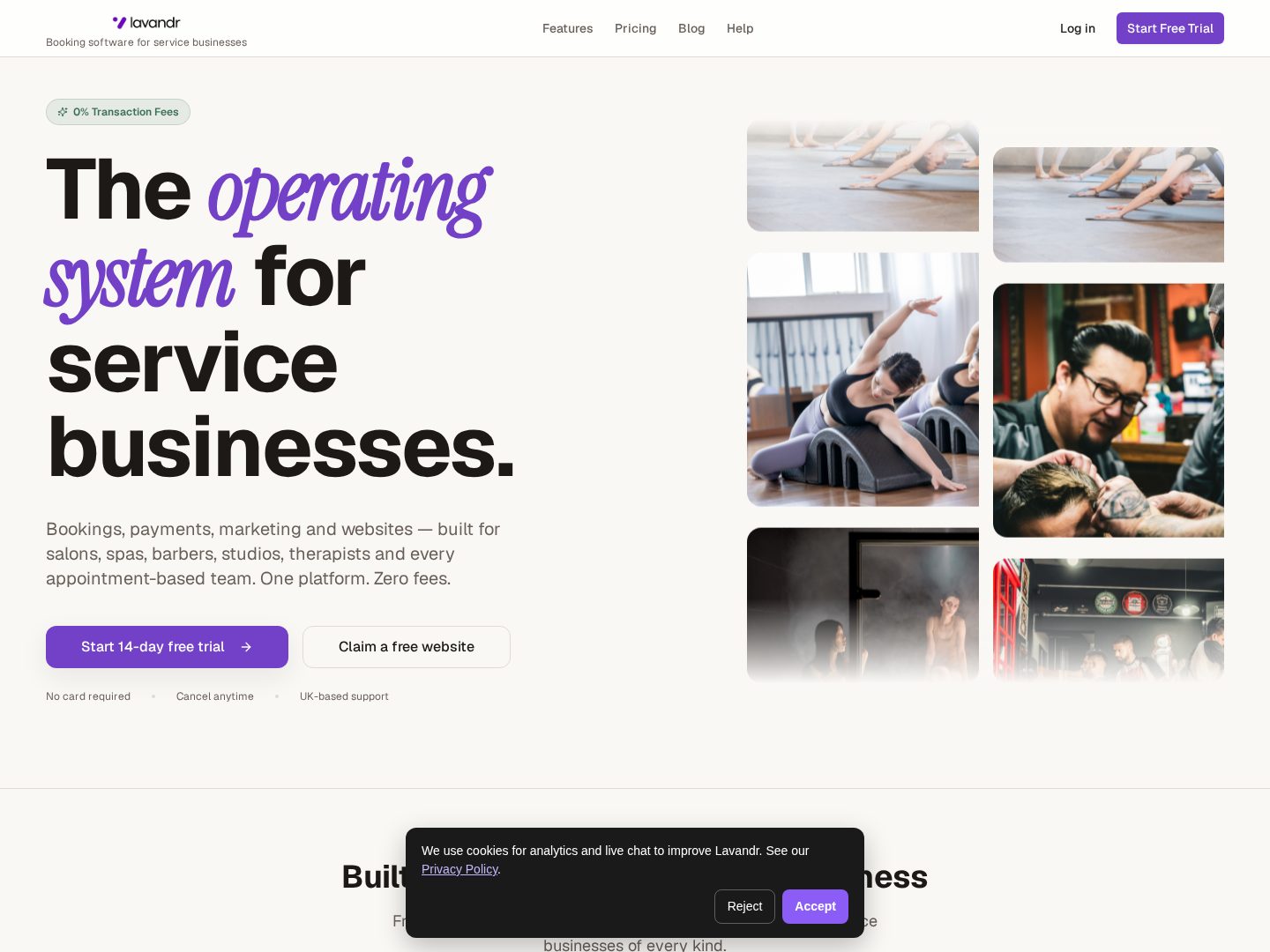 Lavandr live product homepage screenshot