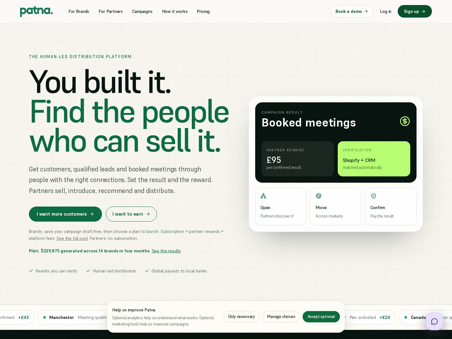 Patna live product homepage screenshot