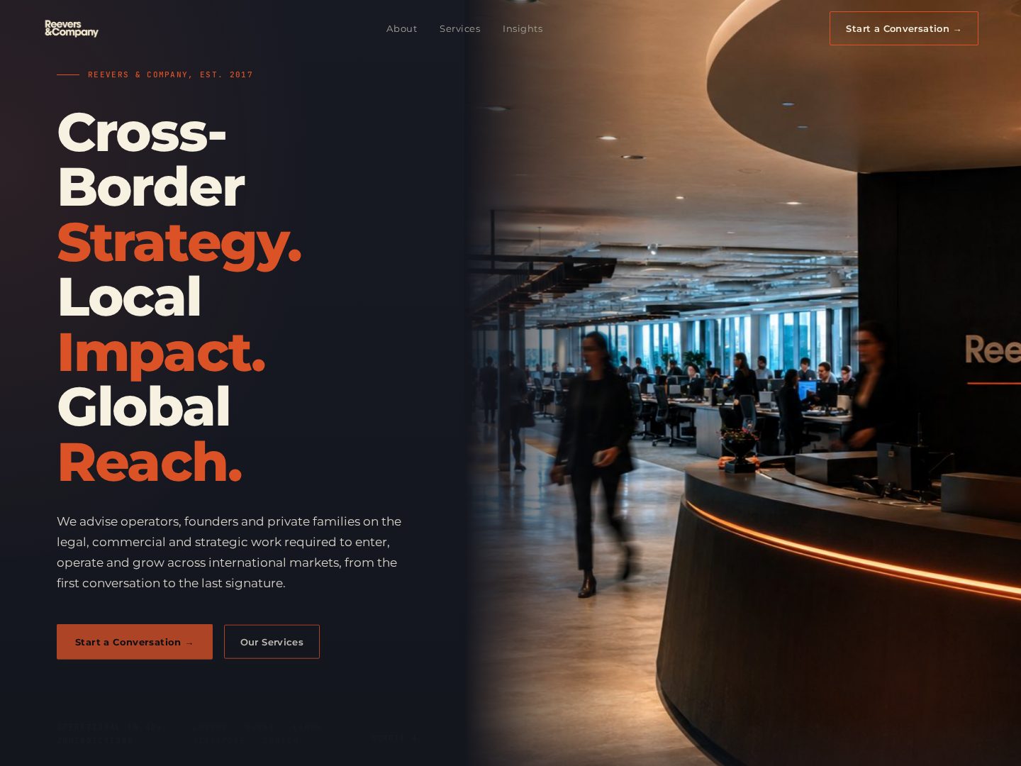Reevers & Co live product homepage screenshot